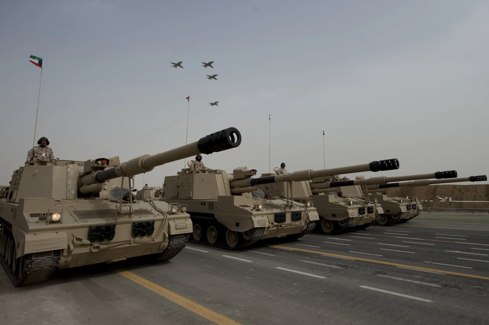 PLZ-45 155 mm self-propelled howitzers on parade