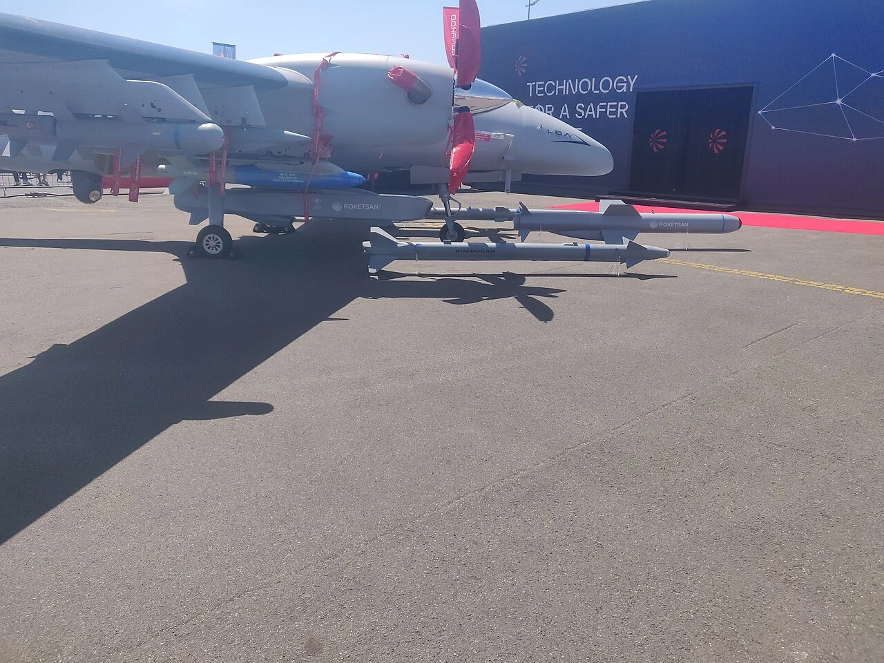 Bayraktar Akinci heavy unmanned combat aerial vehicle on static display