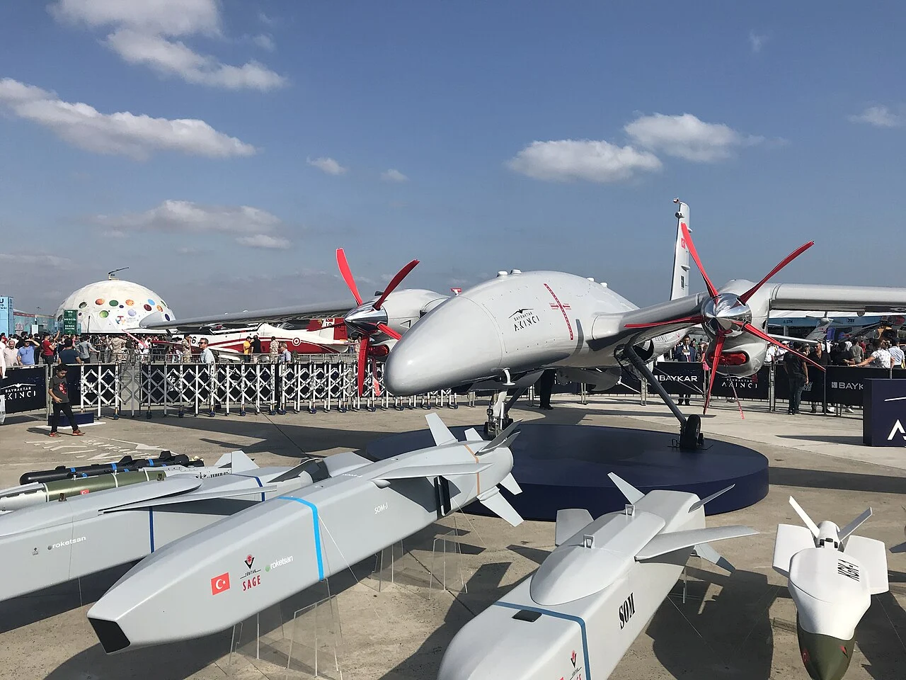 Turkish Bayraktar Akinci heavy combat drone on display