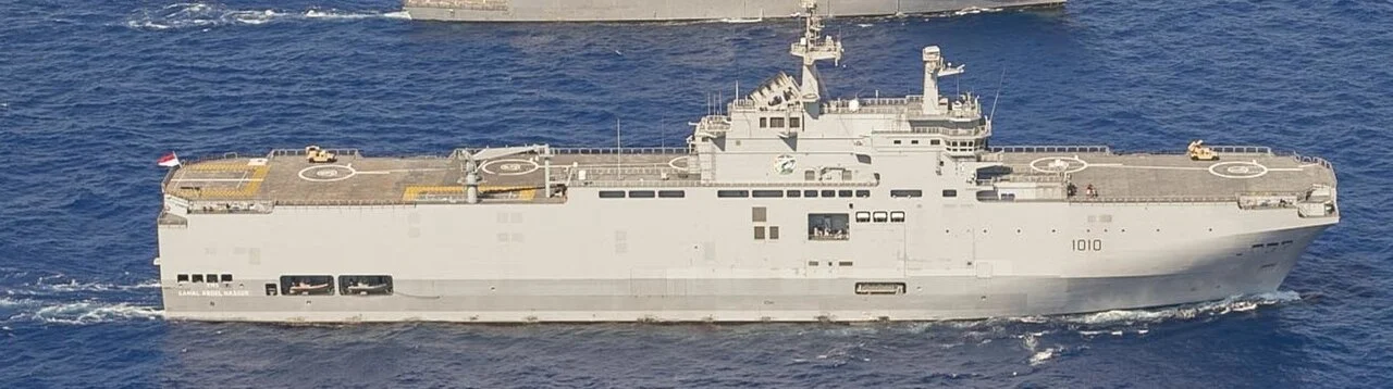 Egyptian Navy Mistral-class amphibious assault ship ENS Gamal Abdel Nasser underway