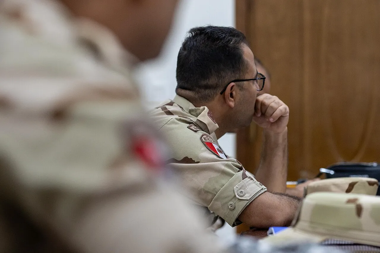 Egyptian soldier takes part in a multinational cybersecurity class during exercise BRIGHT STAR 25