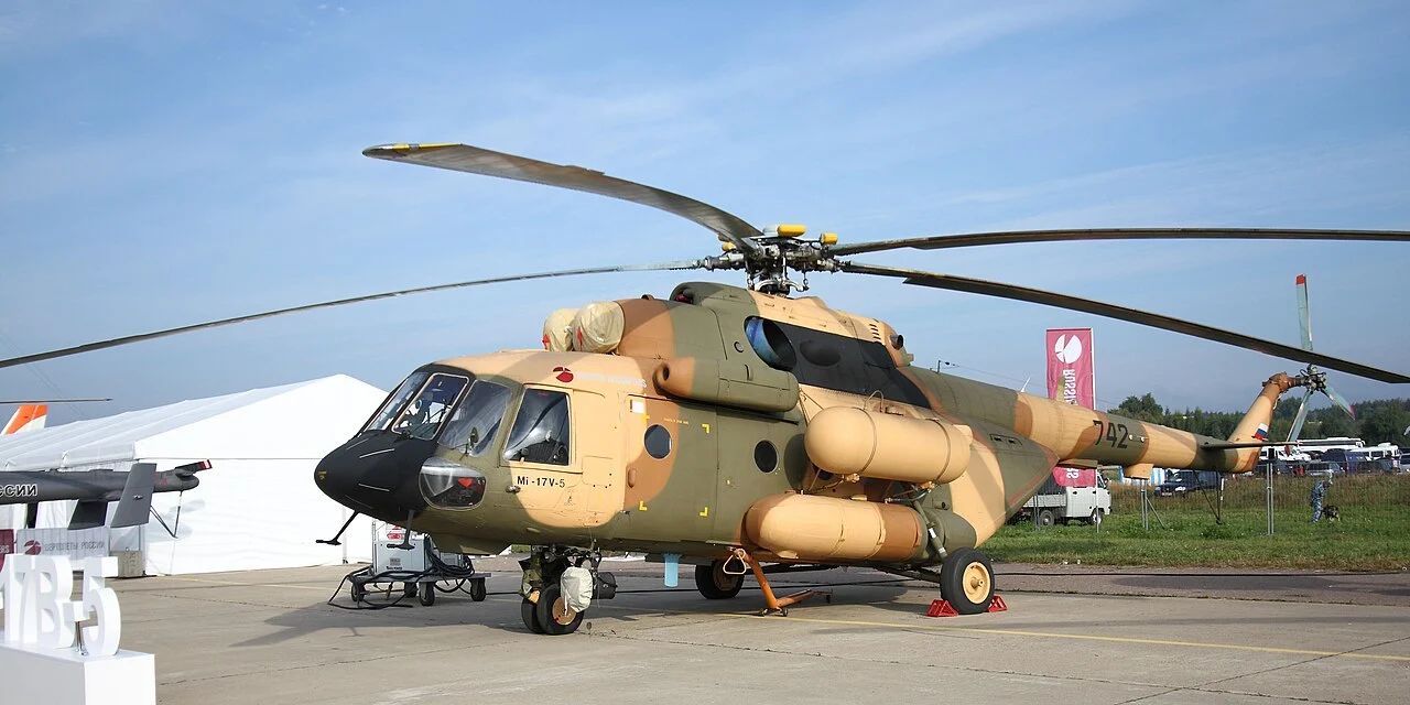 Mil Mi-17V-5 helicopter on static display at MAKS airshow
