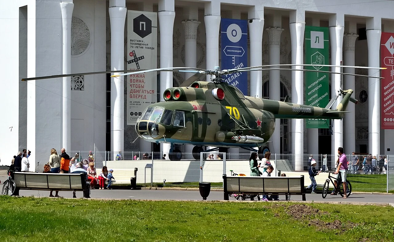 Mil Mi-8T baseline transport helicopter on static display