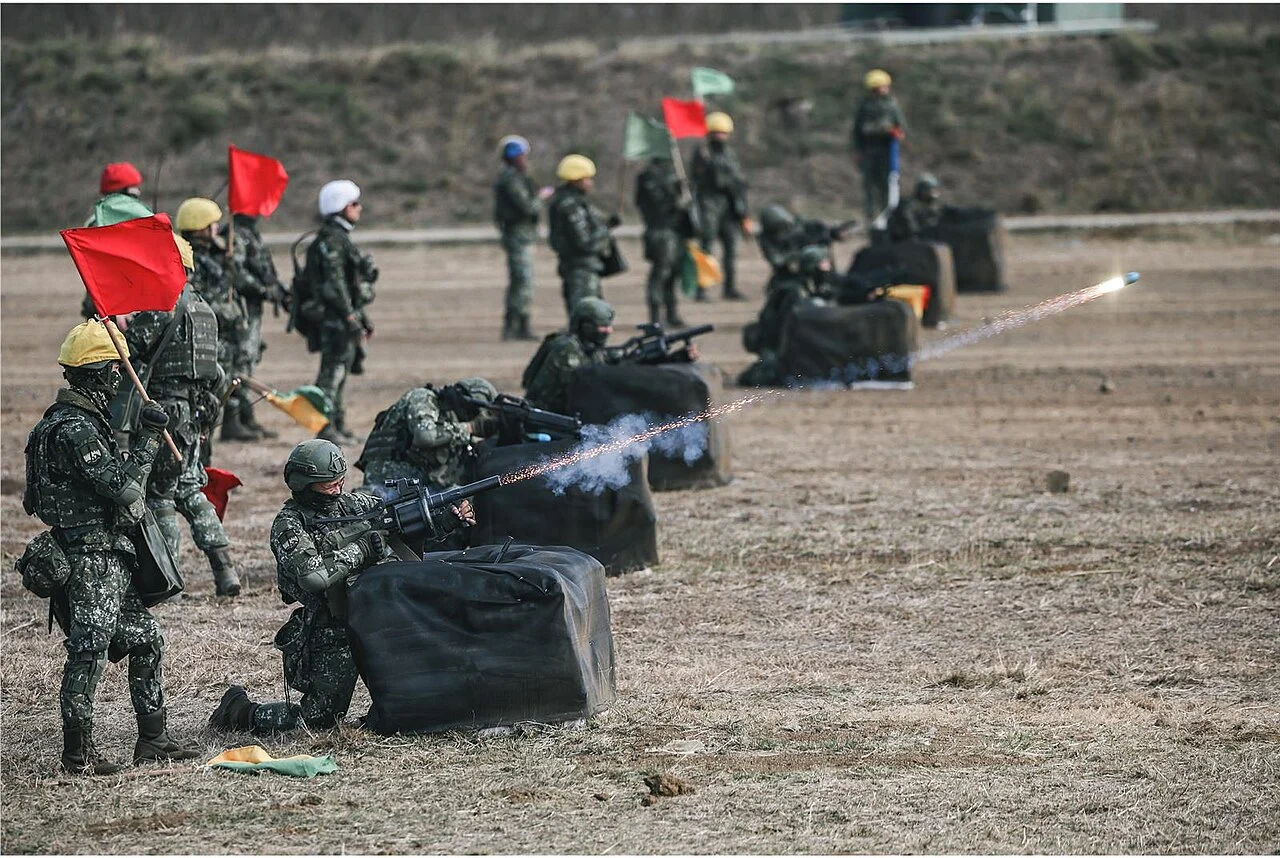 Milkor-pattern 40mm multiple grenade launcher in Taiwanese armed forces service