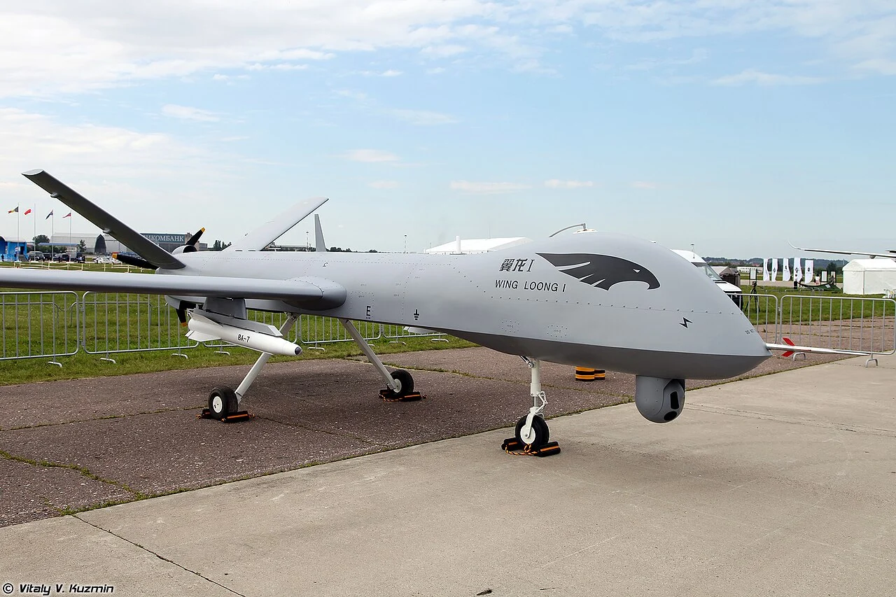 Chinese Wing Loong II combat drone on static display